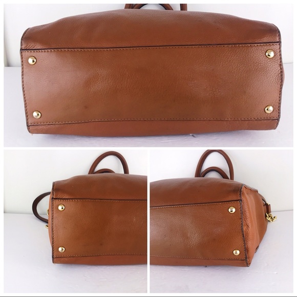 MK LG Luggage Tan Leather Hamilton Tote Satchel - Picture 9 of 10